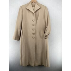 FLEURETTE SAKS FIFTH AVENUE Coat Womens 10 Cashmere Felted Overcoat Beige Vtg